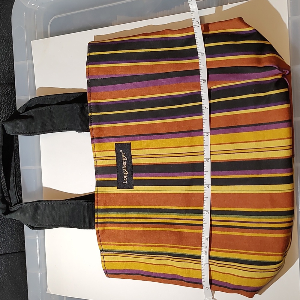 Longaberger Tote Bag Autumn Print Orange Black Yellow